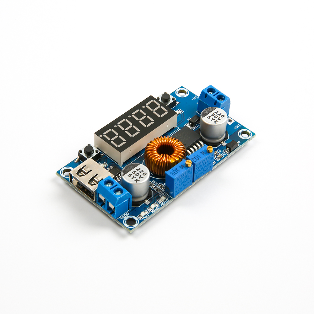 Понижающий преобразователь напряжения XL4015 с дисплеем на 4 символа, DC-DC 5А